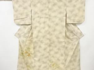 アンティーク　松模様刺繍手織り紬着物